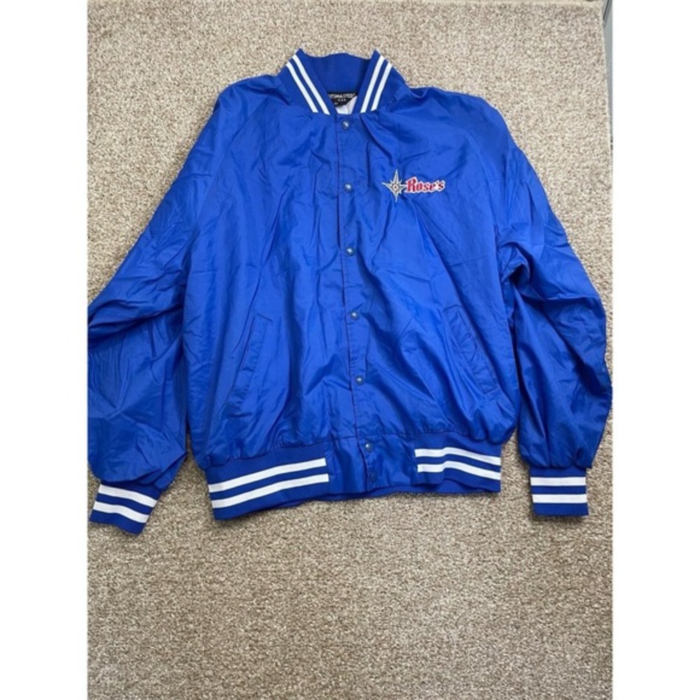 Vtg‎ Sportsmaster Jacket Nylon Rose's Patch Windbreaker Lined Made USA XXL